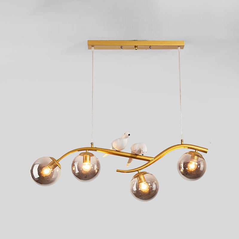 Contemporary Glass Island Lighting Fixture Creative Hanging Light for Dining Room