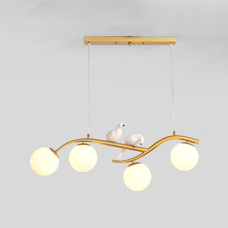 Contemporary Glass Island Lighting Fixture Creative Hanging Light for Dining Room