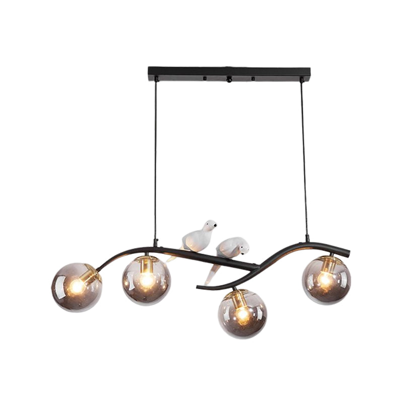 Contemporary Glass Island Lighting Fixture Creative Hanging Light for Dining Room