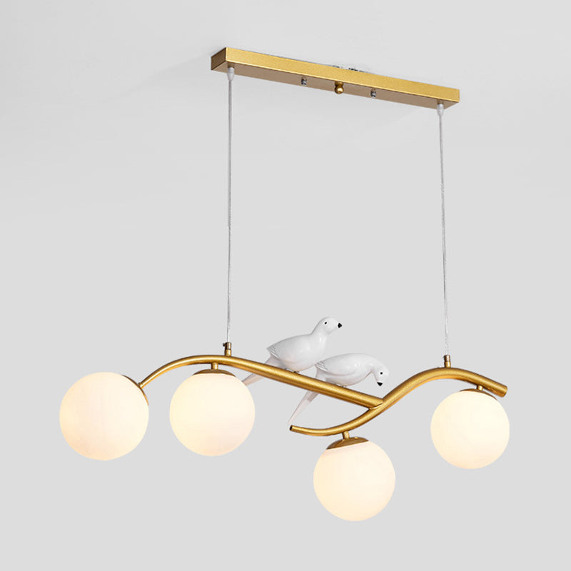 Contemporary Glass Island Lighting Fixture Creative Hanging Light for Dining Room