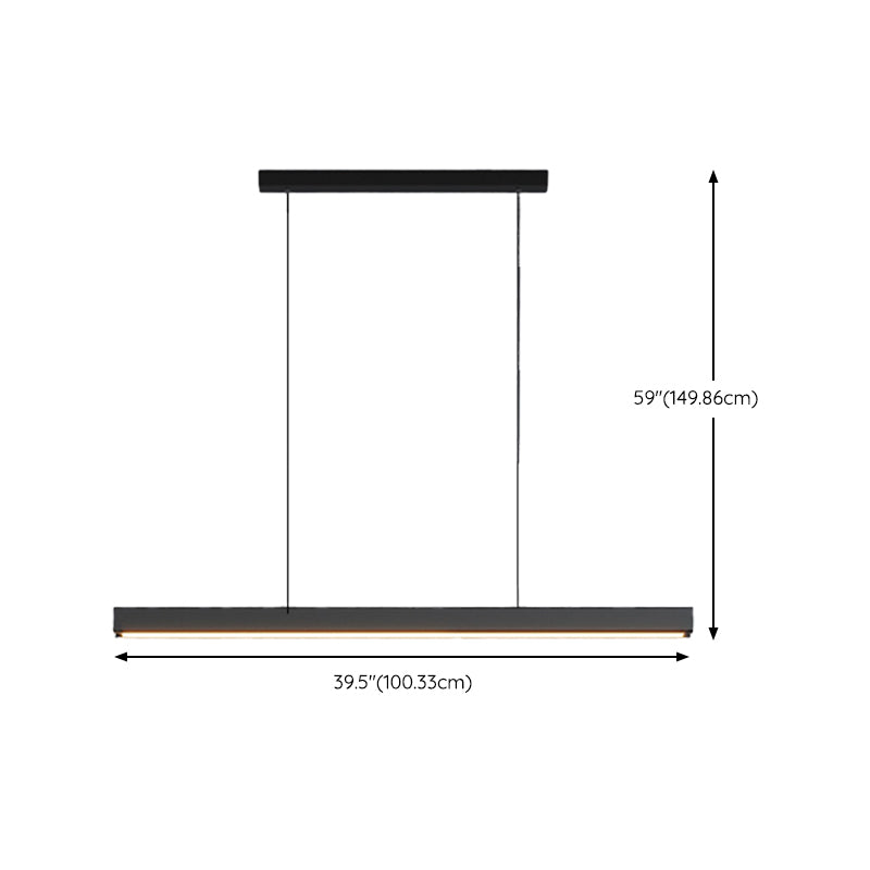 Linear Pendant Chandelier Contemporary Metal 1 Light Island Pendant