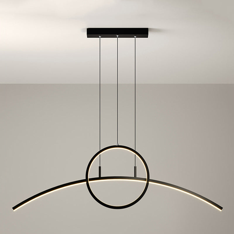 2 Lights Geometric Pendant Lighting Modern Metal Island Lighting