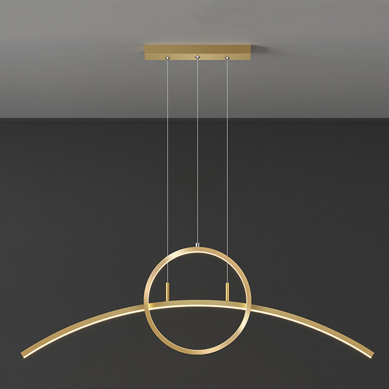 2 Lights Geometric Pendant Lighting Modern Metal Island Lighting