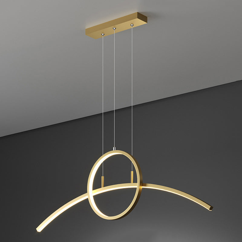 2 Lights Geometric Pendant Lighting Modern Metal Island Lighting