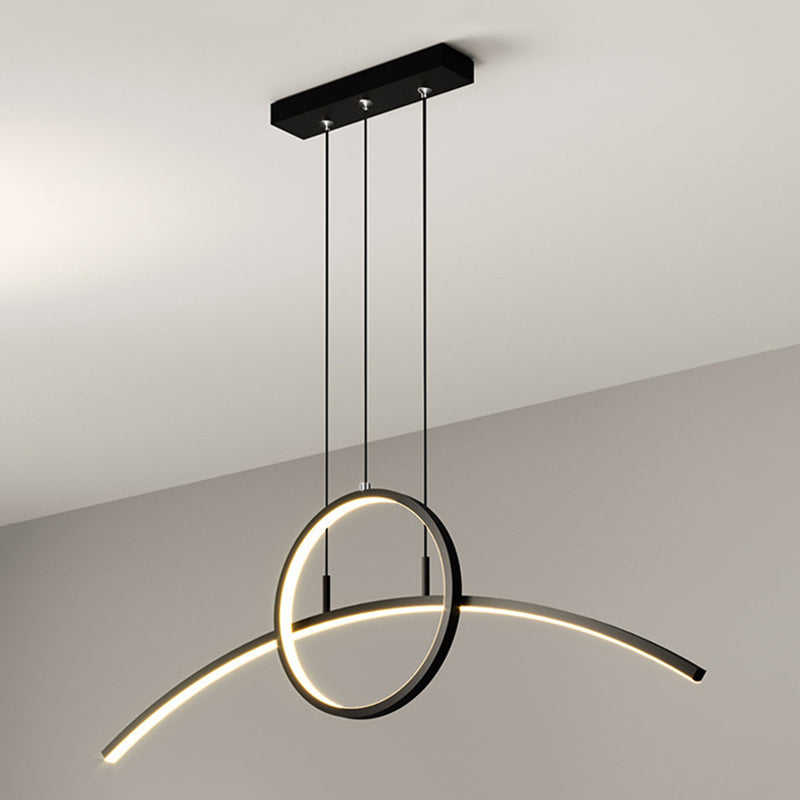 2 Lights Geometric Pendant Lighting Modern Metal Island Lighting