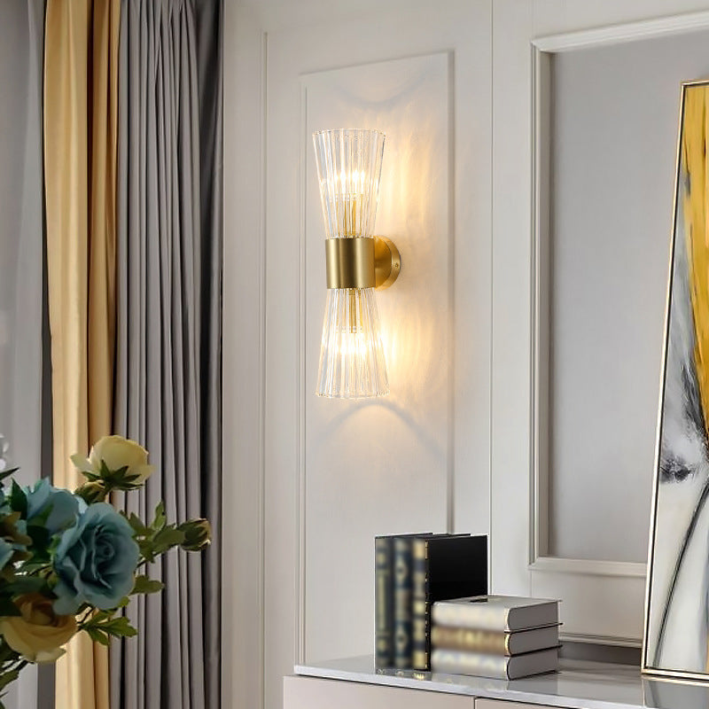 Geometric Wall Lighting Modern Metal 2 Lights Rustic Wall Sconces in Gold