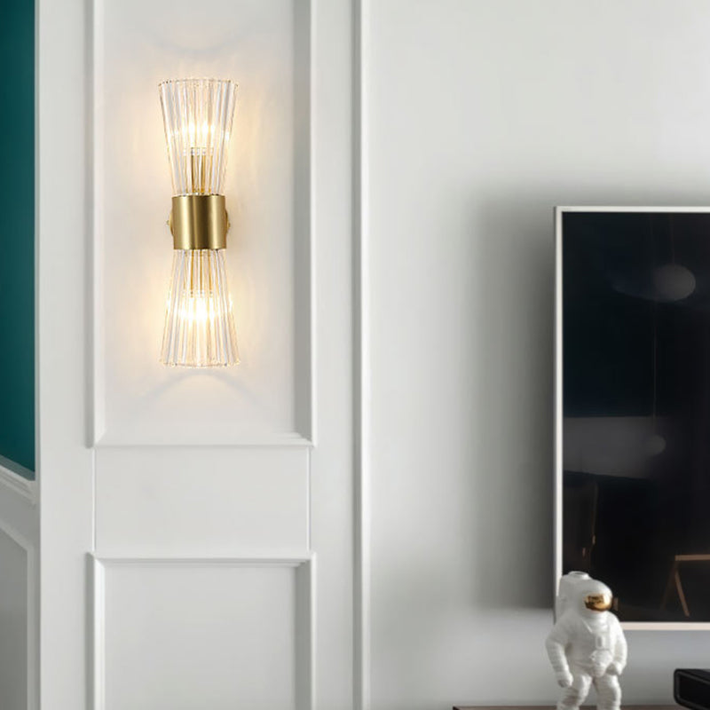 Geometric Wall Lighting Modern Metal 2 Lights Rustic Wall Sconces in Gold