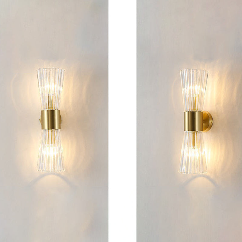 Geometric Wall Lighting Modern Metal 2 Lights Rustic Wall Sconces in Gold