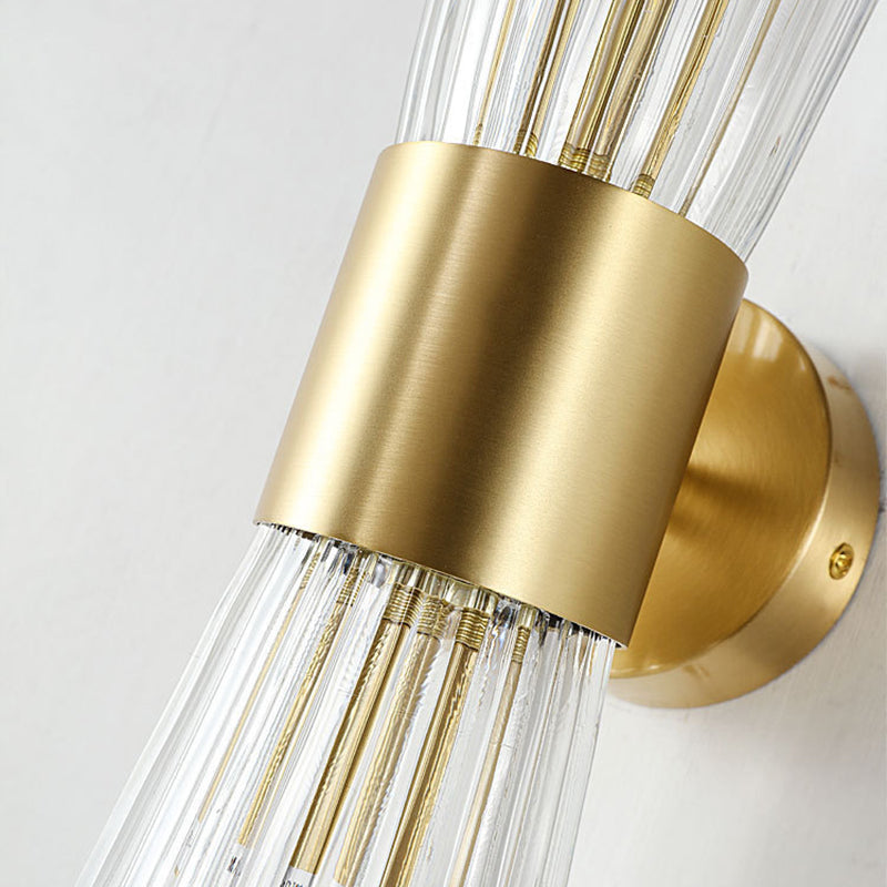 Geometric Wall Lighting Modern Metal 2 Lights Rustic Wall Sconces in Gold
