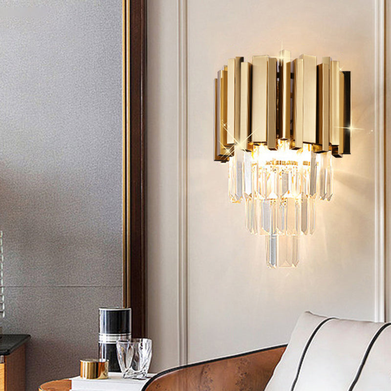 Contemporary Crystal Wall Lamps Metal Wall Light Fixtures for Bedroom
