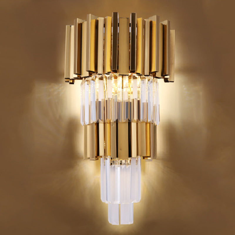 Contemporary Crystal Wall Lamps Metal Wall Light Fixtures for Bedroom