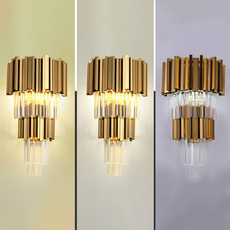 Contemporary Crystal Wall Lamps Metal Wall Light Fixtures for Bedroom