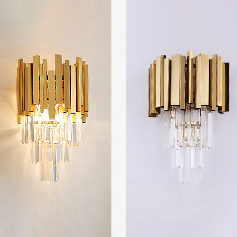 Contemporary Crystal Wall Lamps Metal Wall Light Fixtures for Bedroom