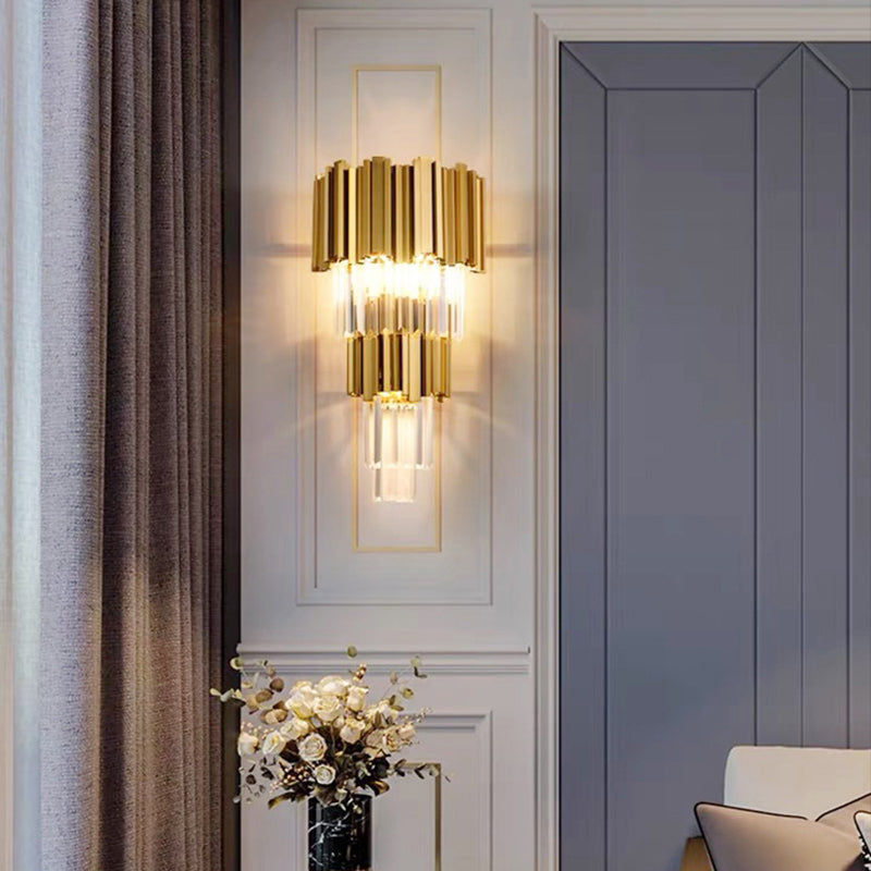 Contemporary Crystal Wall Lamps Metal Wall Light Fixtures for Bedroom