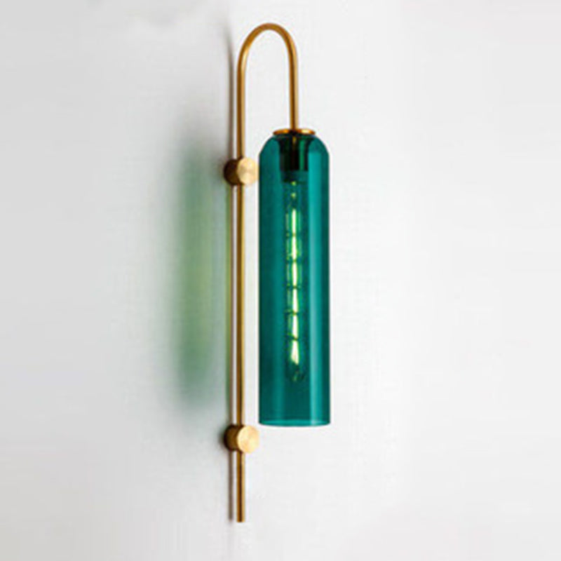 Glass Cylinder Wall Light Sconces Minimalism 1 Light Wall Mounted Lamp