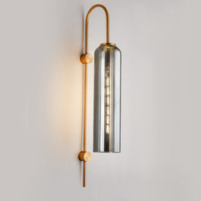 Glass Cylinder Wall Light Sconces Minimalism 1 Light Wall Mounted Lamp
