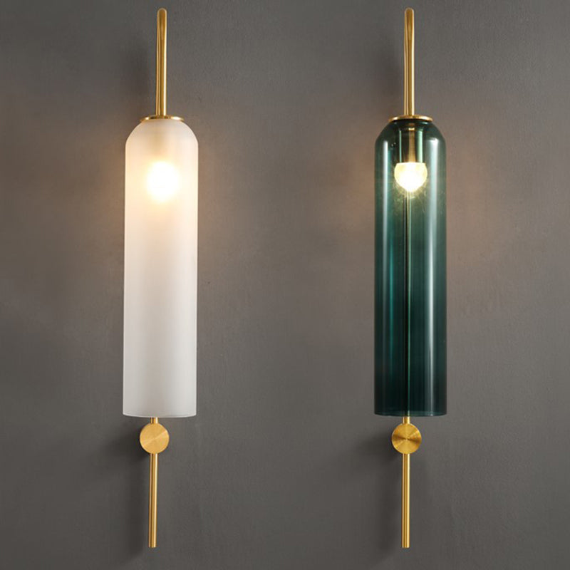 Glass Cylinder Wall Light Sconces Minimalism 1 Light Wall Mounted Lamp