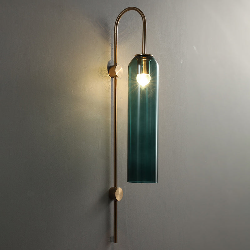 Glass Cylinder Wall Light Sconces Minimalism 1 Light Wall Mounted Lamp