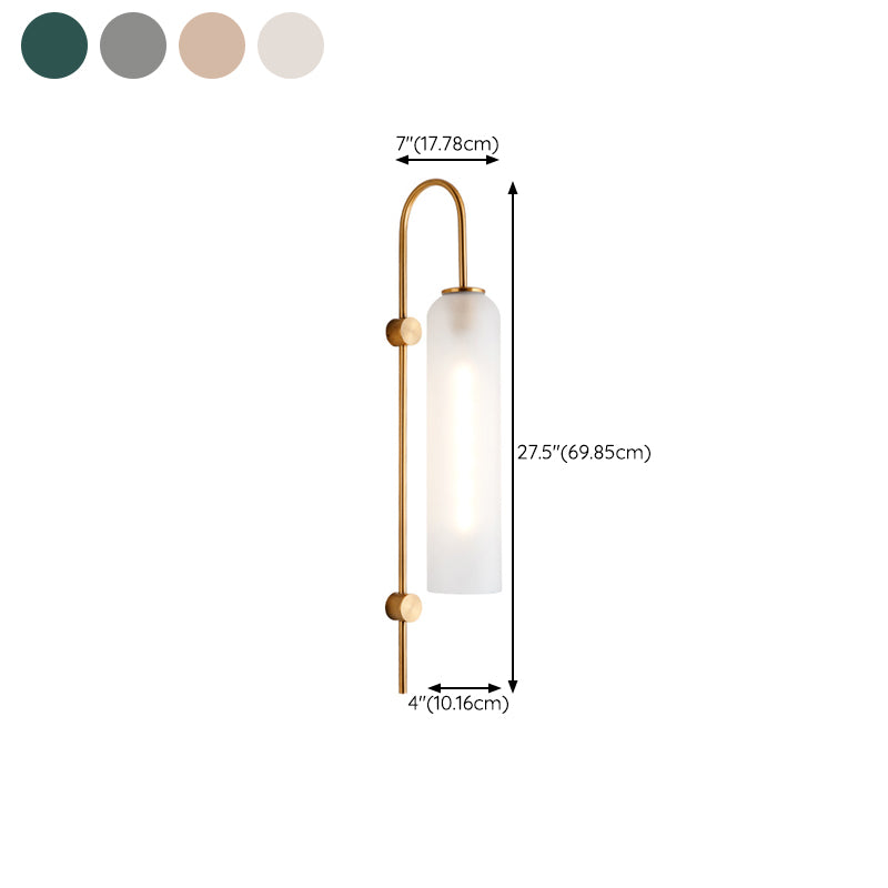 Glass Cylinder Wall Light Sconces Minimalism 1 Light Wall Mounted Lamp