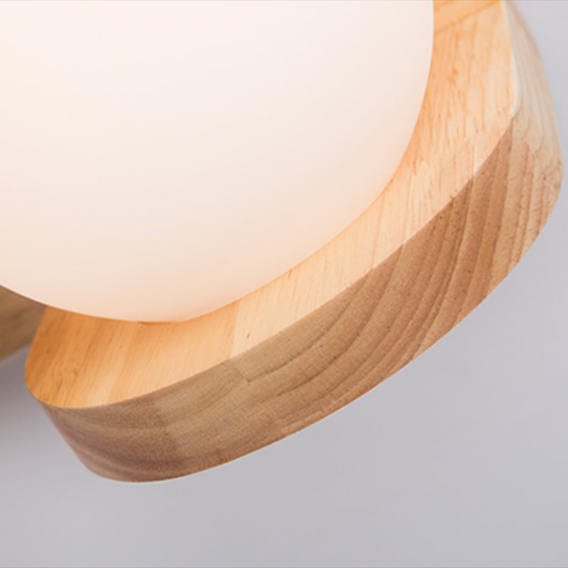 Modern Style Wall Light Fixture Wooden Wall Light Sconce without Plants for Bedroom