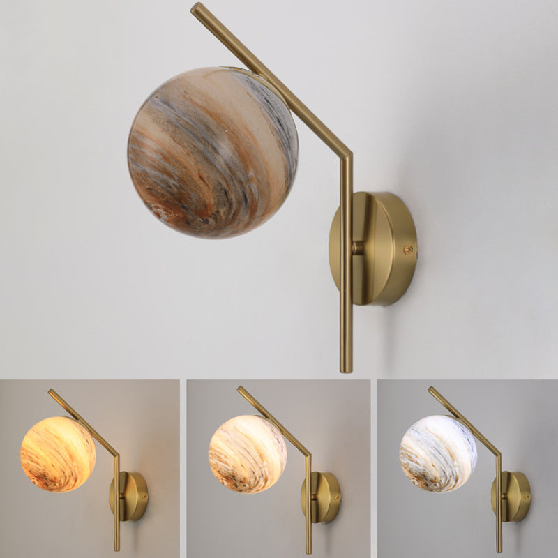 Modernist Wall Sconce Orb Wall Light Fixture with Glass for Bedroom