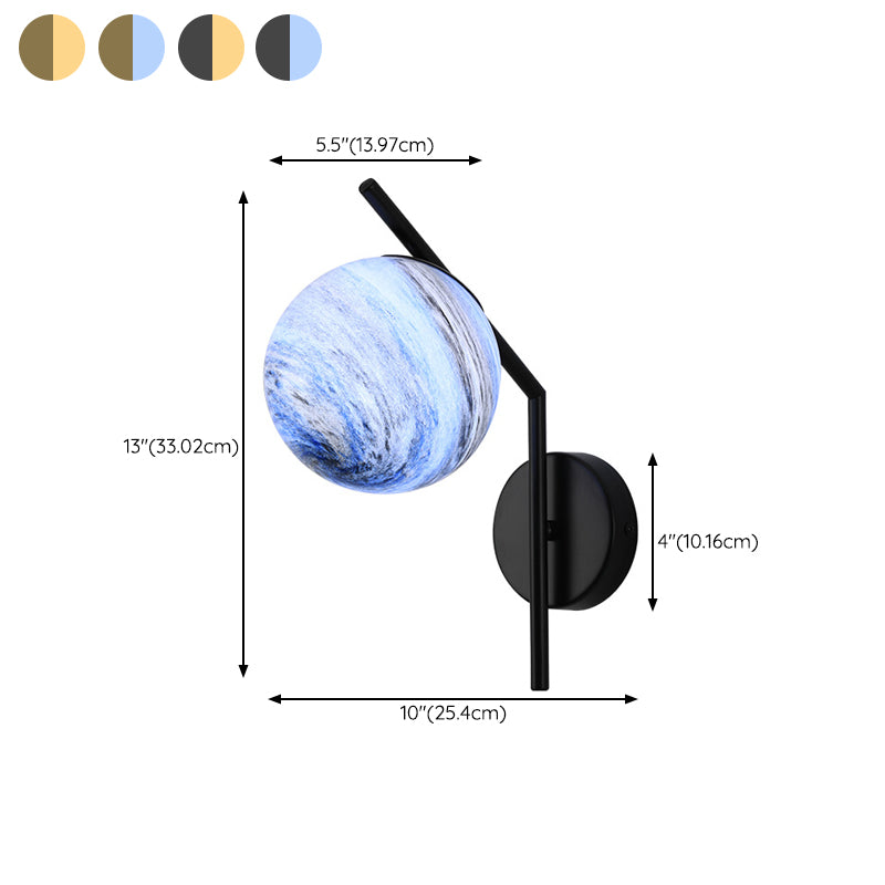 Modernist Wall Sconce Orb Wall Light Fixture with Glass for Bedroom