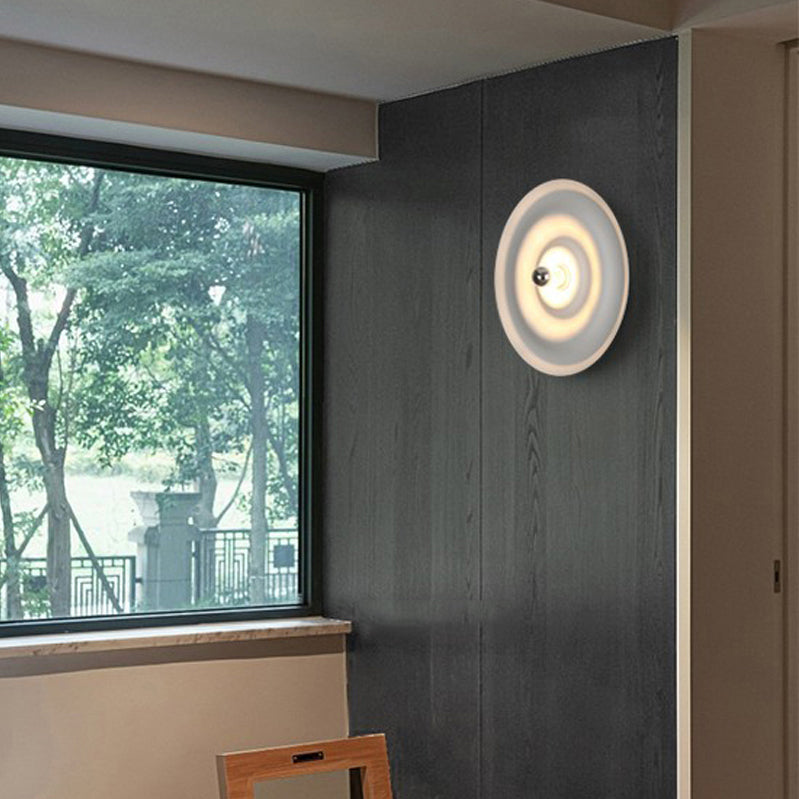 1 Light Circle Wall Mount Light Fixture Modern Metal Wall Mounted Lights