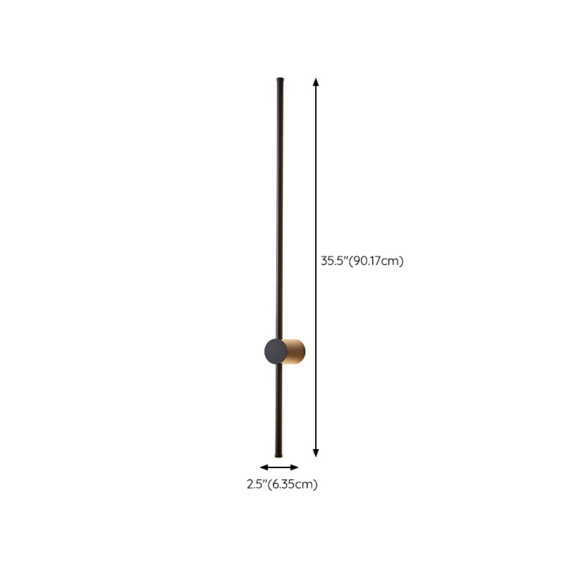 Linear Shape Metal Wall Mount Light Modern Style Multi-Lights Wall Light Sconce in Black