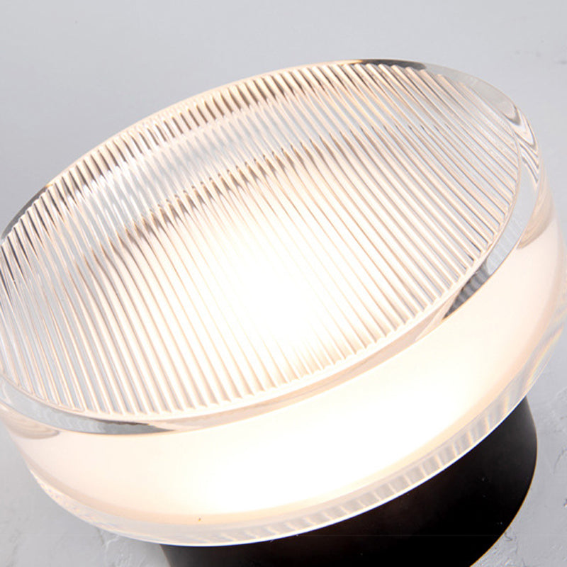 Round Interior LED Wall Mounted Sconce Clear Glass Wall Light in Black / Gold