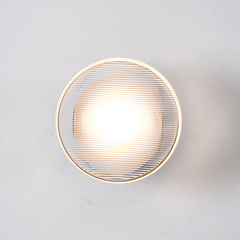 Round Interior LED Wall Mounted Sconce Clear Glass Wall Light in Black / Gold