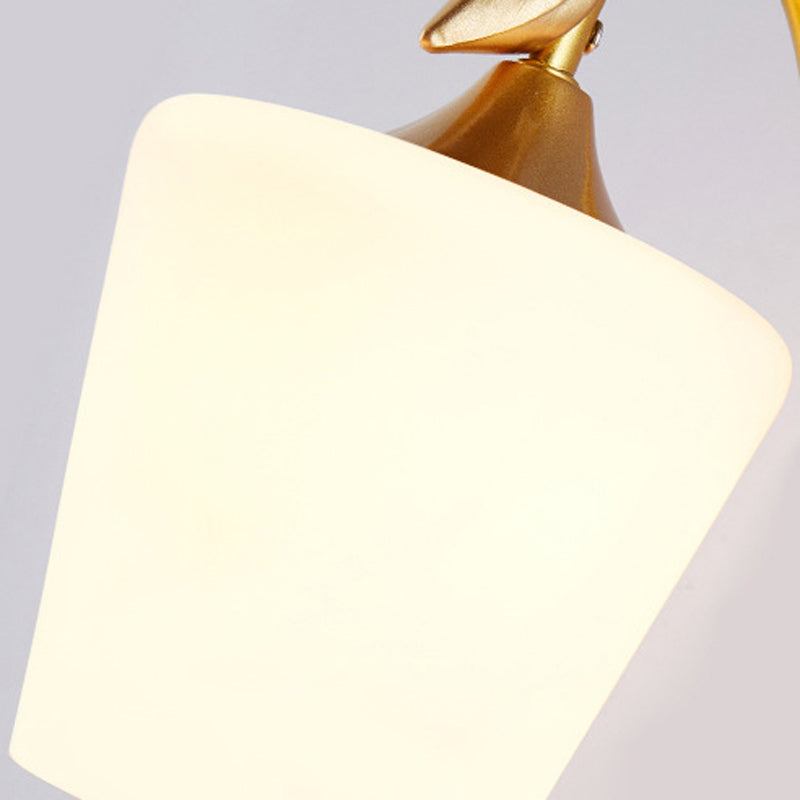 Modernist Wall Sconce Antler Wall Light Fixture with Glass for Living Room