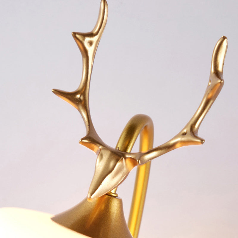 Modernist Wall Sconce Antler Wall Light Fixture with Glass for Living Room