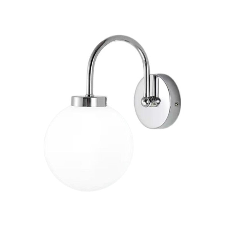 1 - Light Barn Light Contemporary Iron Wall Sconce with Glass Ball Shade