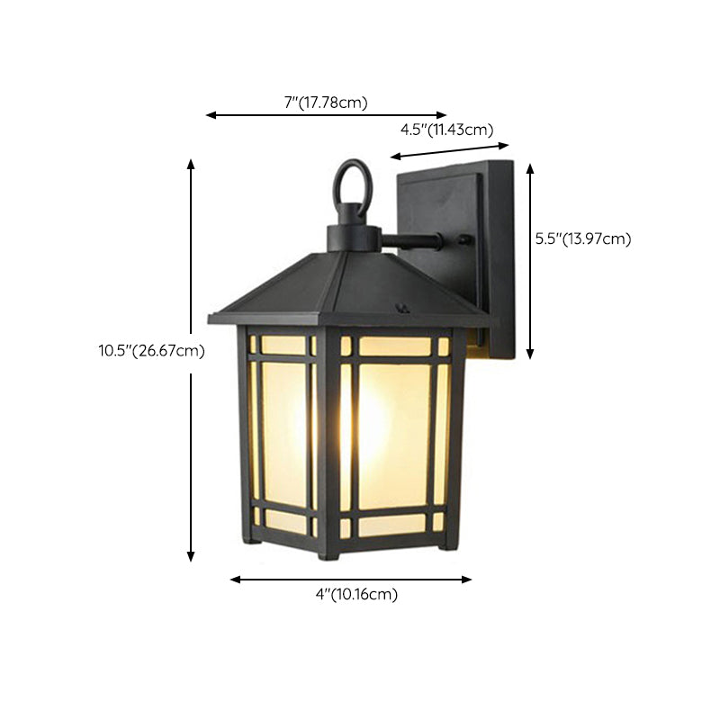 Geometric Shape Glass Wall Mount Light Industrial Style 1-Light Wall Light Sconce in Black