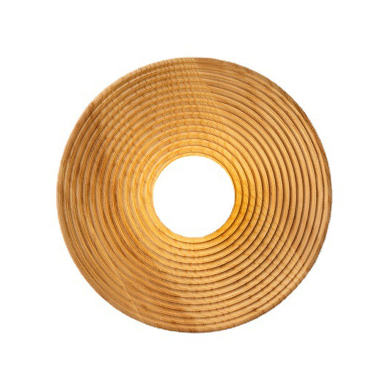 Round Shape Wood Wall Mount Light Modern Style 1-Light Wall Light Sconce