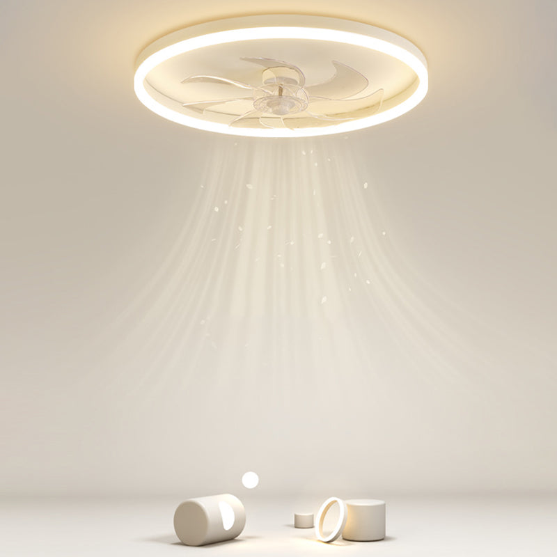 7-Blade LED Ceiling Fan Children White Fan with Light for Bedroom