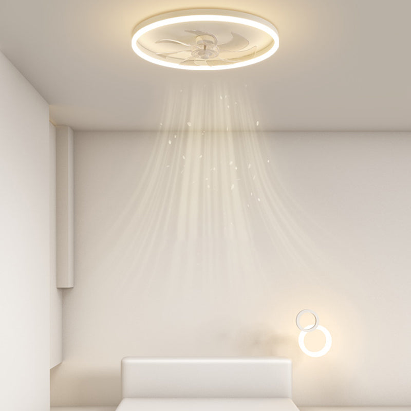 7-Blade LED Ceiling Fan Children White Fan with Light for Bedroom