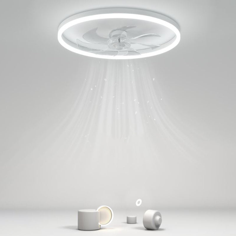 7-Blade LED Ceiling Fan Children White Fan with Light for Bedroom