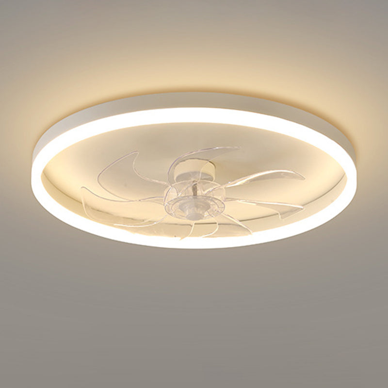 7-Blade LED Ceiling Fan Children White Fan with Light for Bedroom