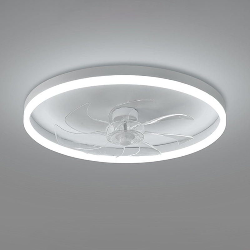 7-Blade LED Ceiling Fan Children White Fan with Light for Bedroom