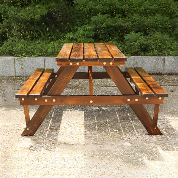Farmhouse Rectangle Patio Table Water Resistant Picnic Table