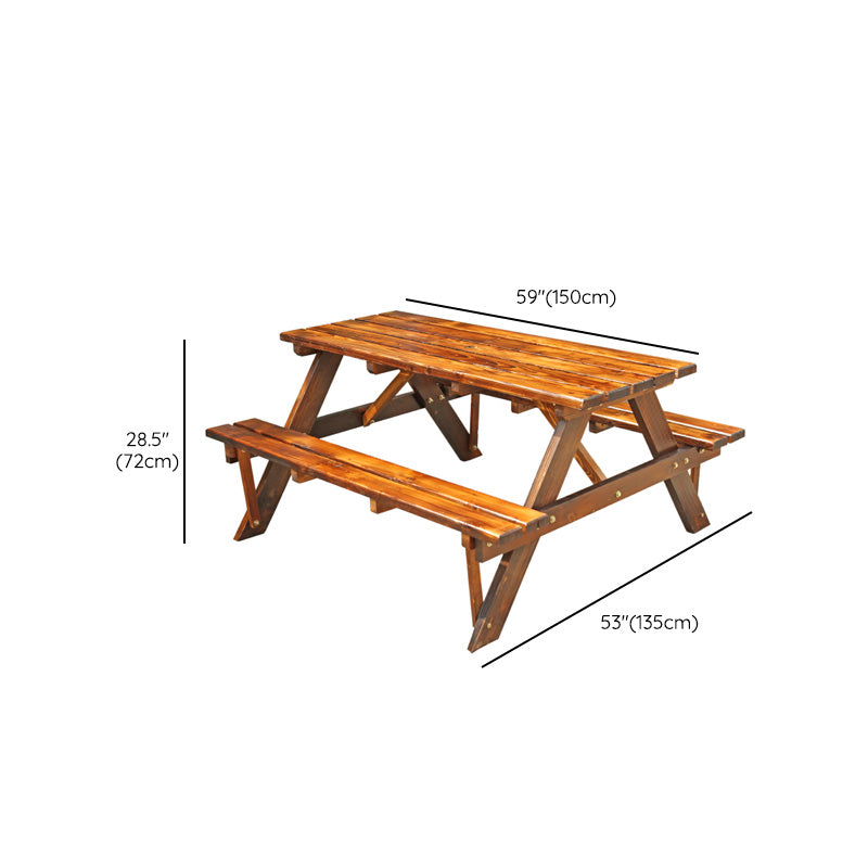 Farmhouse Rectangle Patio Table Water Resistant Picnic Table