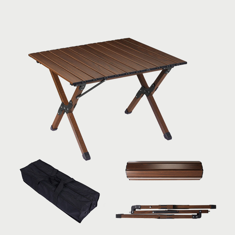 Rustic Patio Table Metal Foldable Rectangle Camping Table for Outdoor