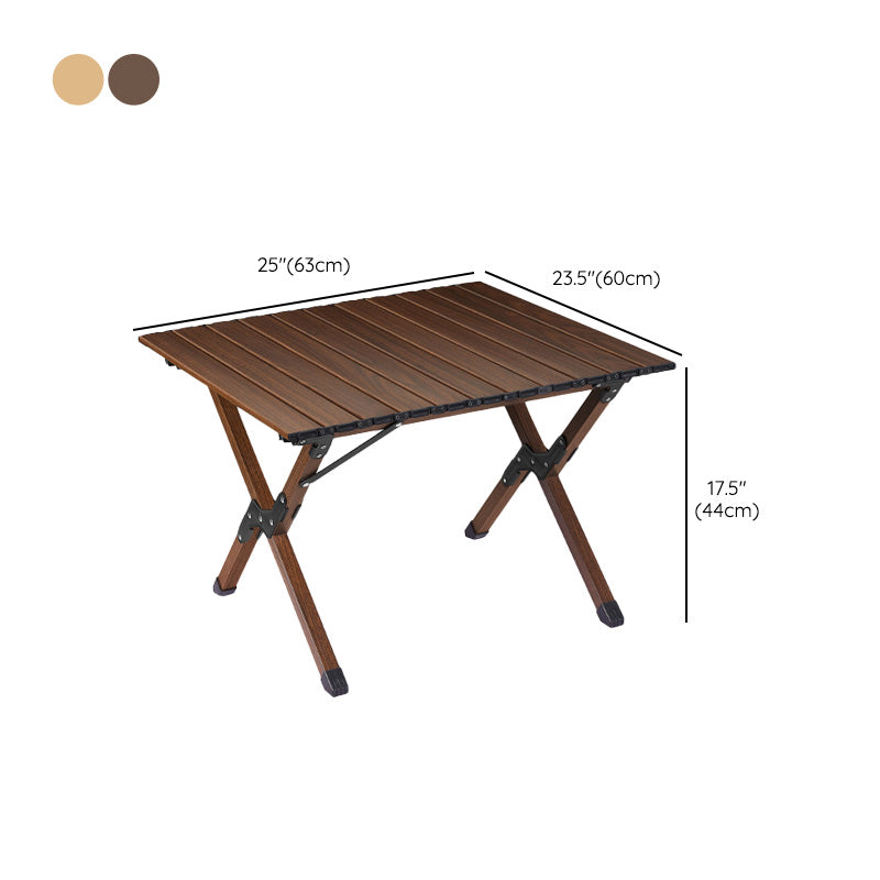 Rustic Patio Table Metal Foldable Rectangle Camping Table for Outdoor