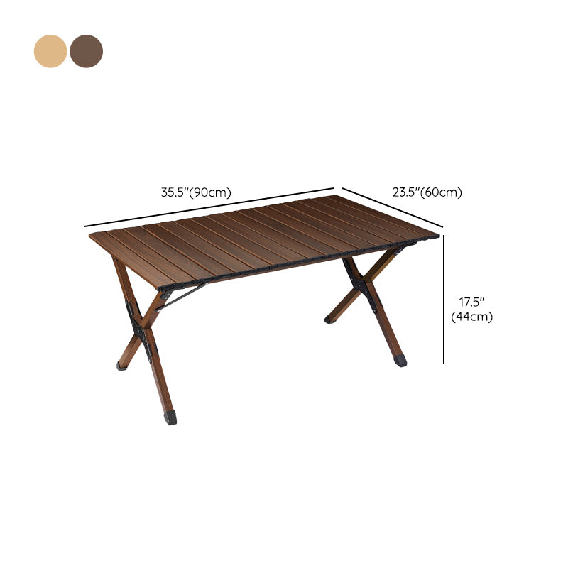 Rustic Patio Table Metal Foldable Rectangle Camping Table for Outdoor