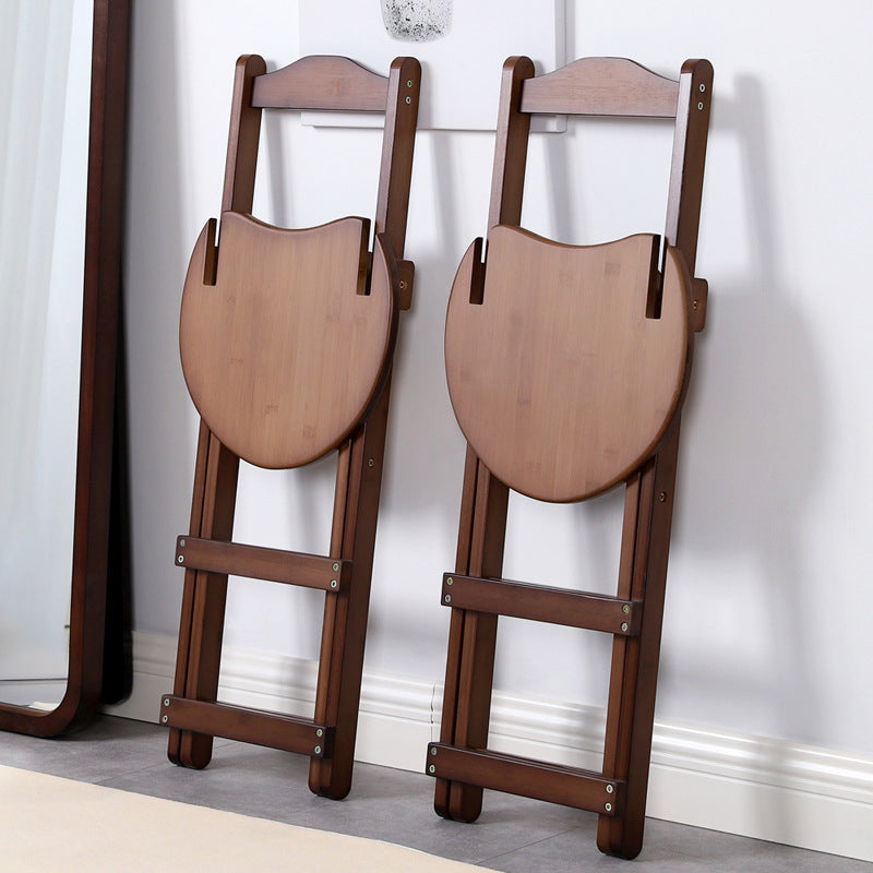 Solid Wood Dining Stools Contemporary Folding Bar Stools with Footrest