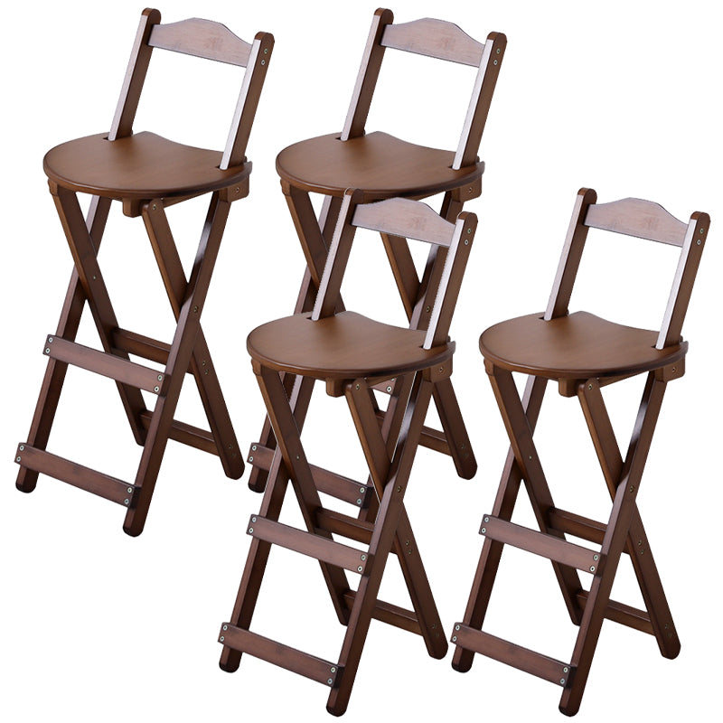 Solid Wood Dining Stools Contemporary Folding Bar Stools with Footrest