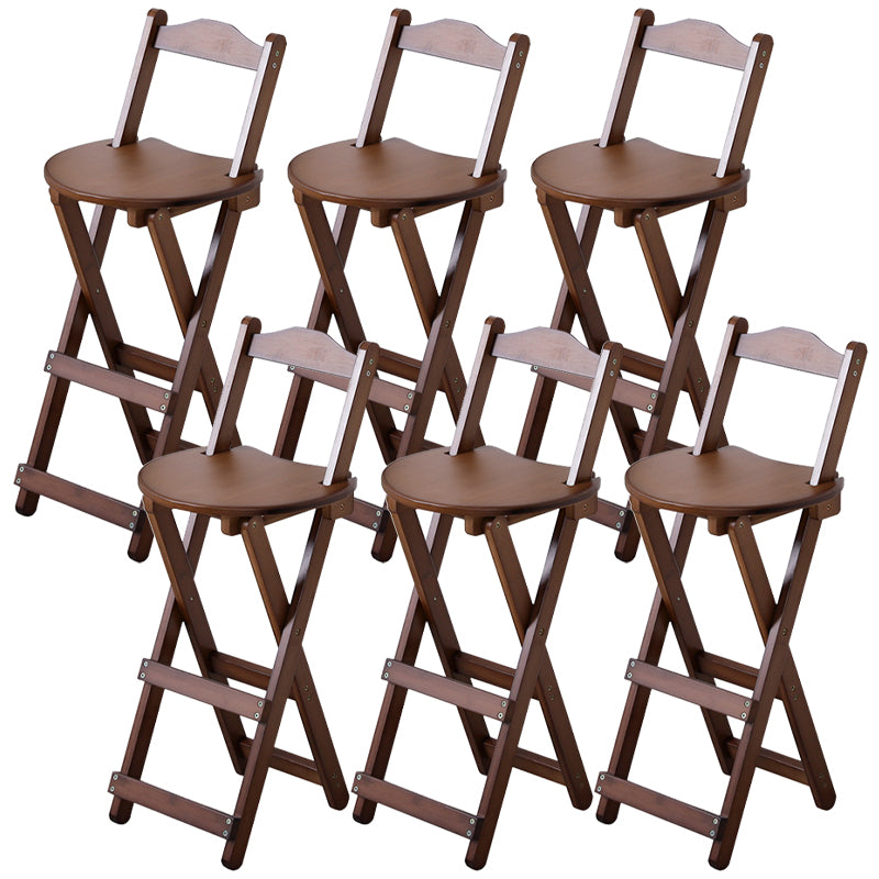 Solid Wood Dining Stools Contemporary Folding Bar Stools with Footrest