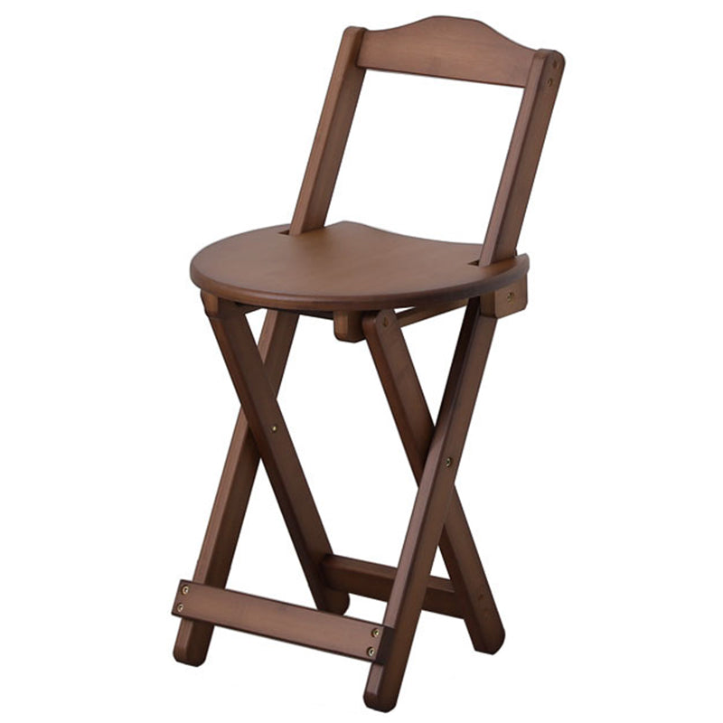 Solid Wood Dining Stools Contemporary Folding Bar Stools with Footrest