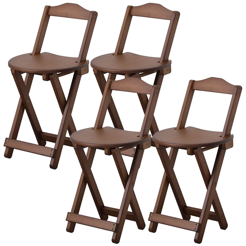 Solid Wood Dining Stools Contemporary Folding Bar Stools with Footrest